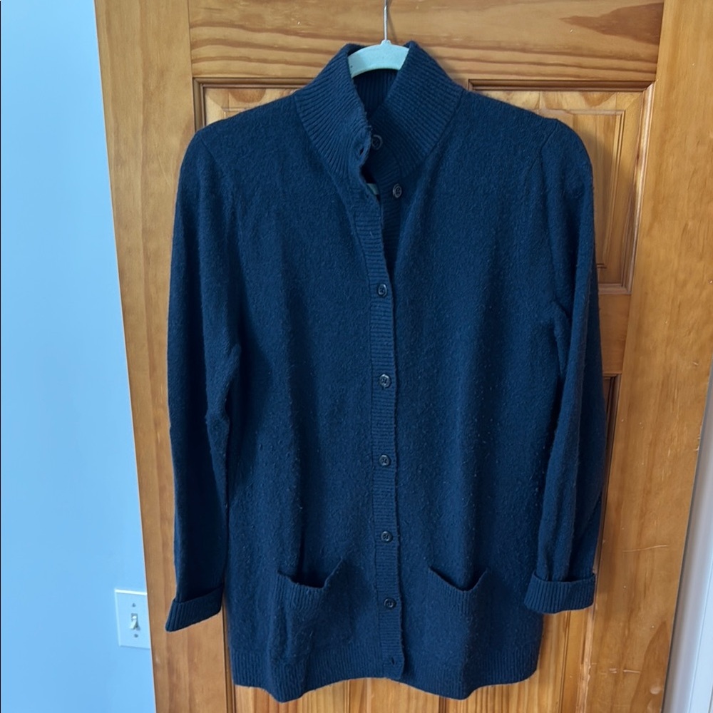 Navy Blue Women's Cashmere Cardigan